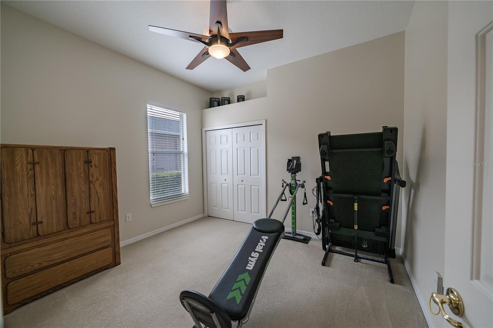 4th Bedroom w/Neutral Carpet & Ceiling Fan