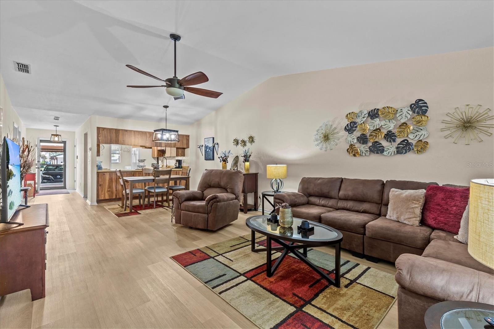 Family room, dining off kitchen
