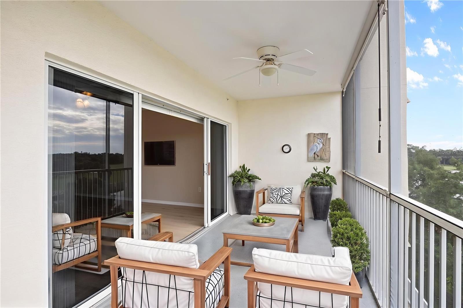 Virtually Staged Outdoor balcony.