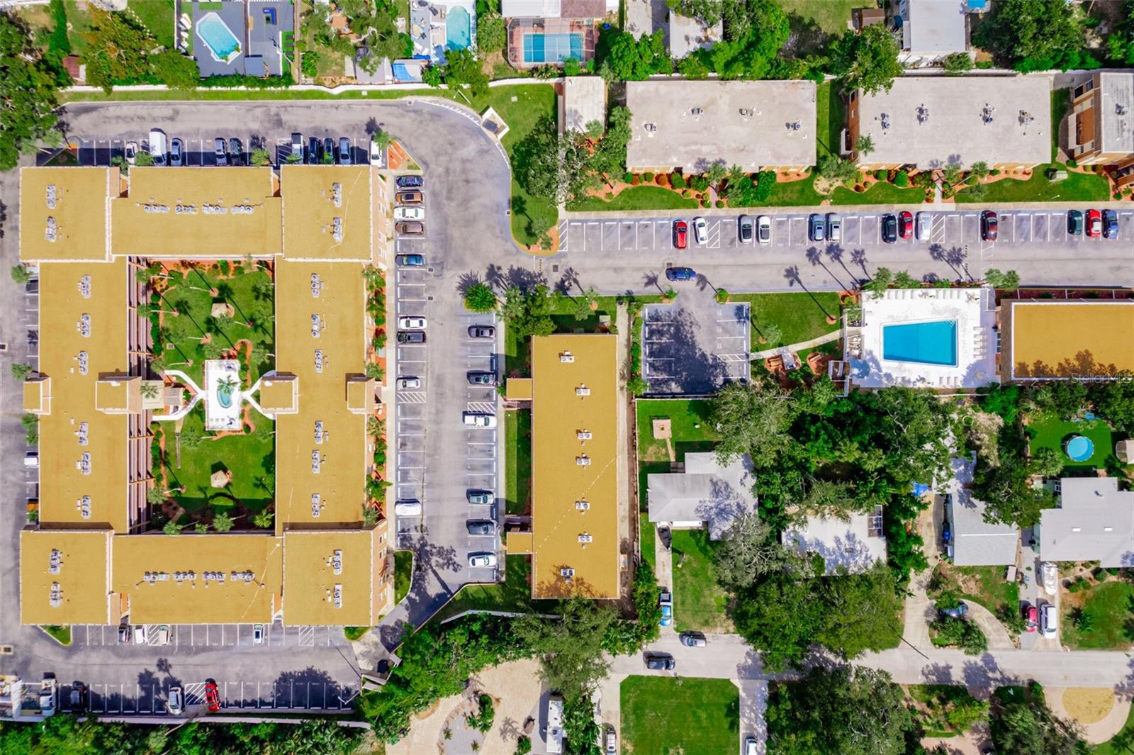 Aerial View of Building #5 and Clubhouse Pool