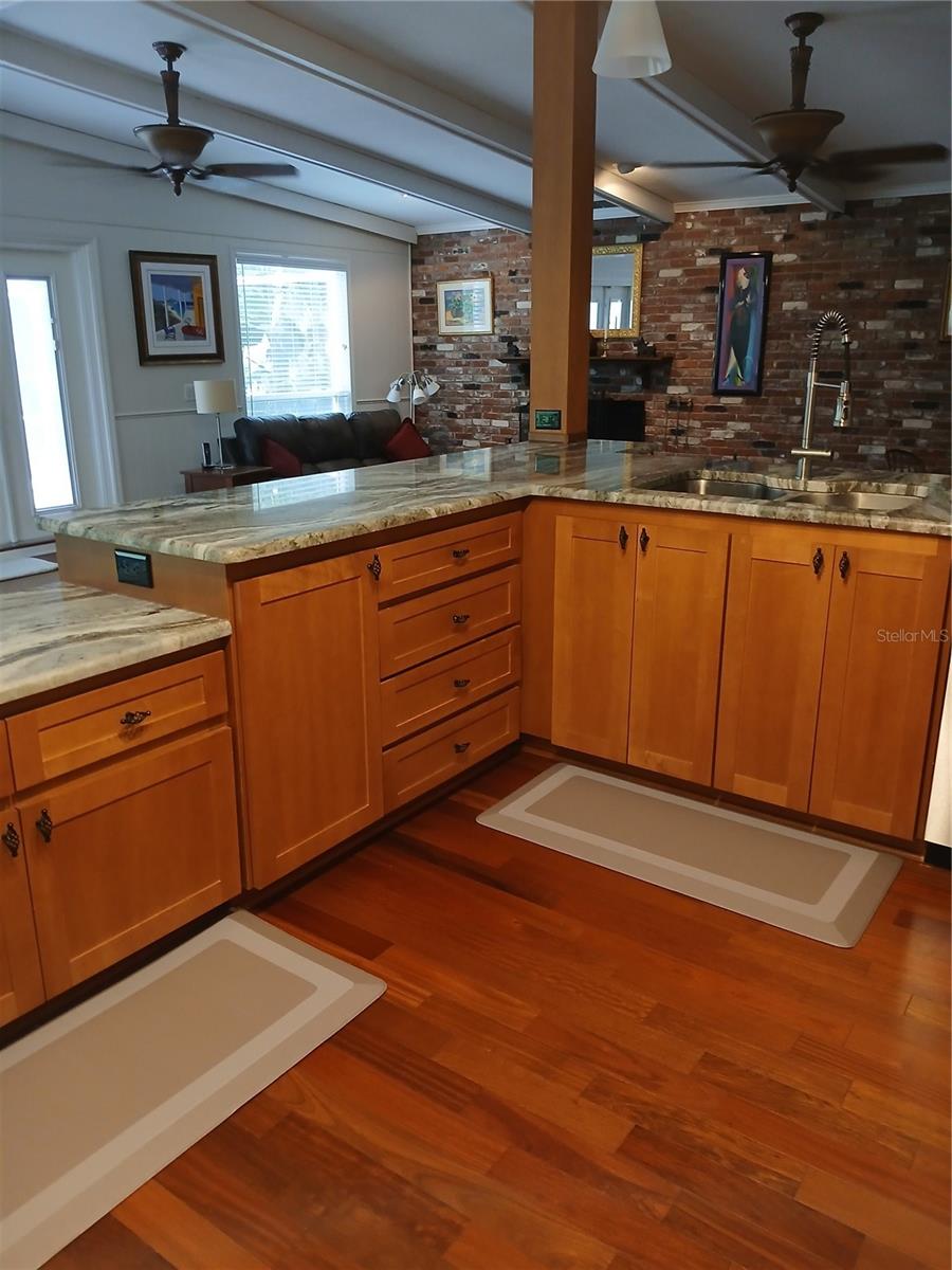 Kitchen looking into Family room