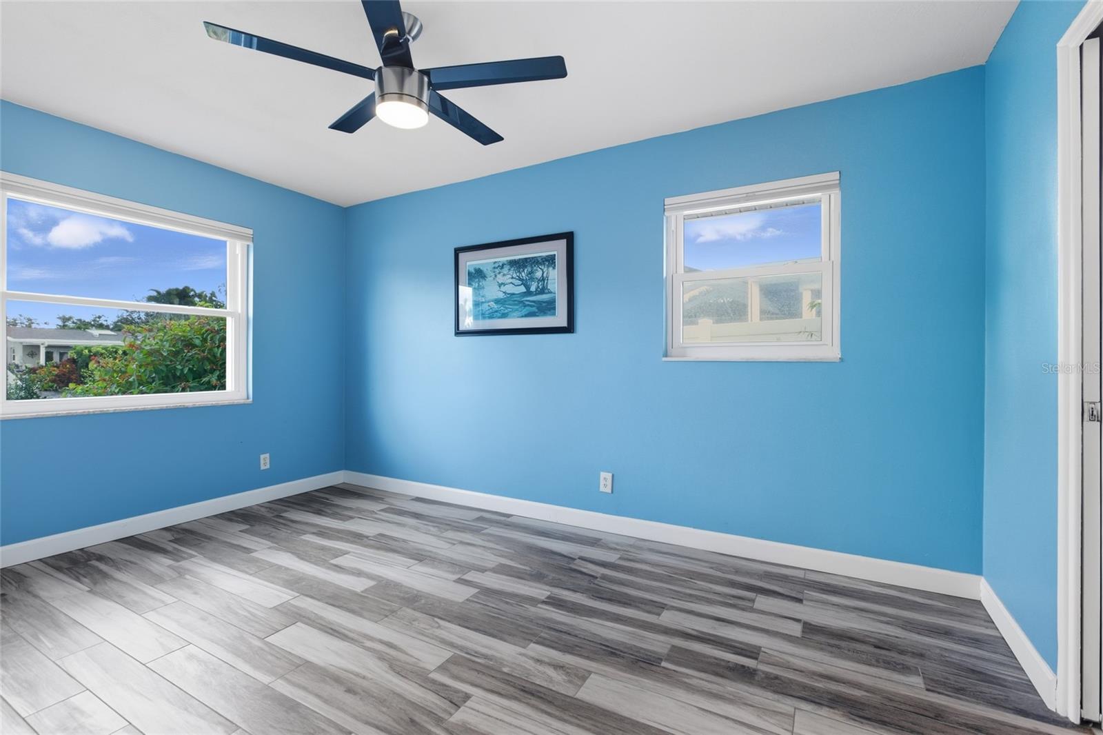 The blue room has awesome water views and its own renovated bathroom!