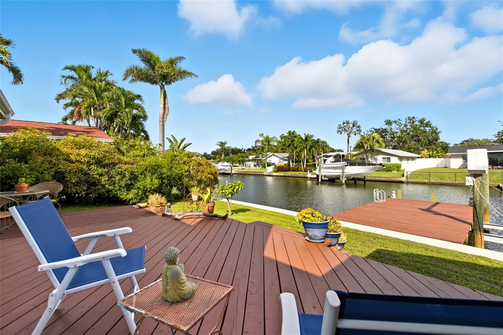 Don't want to take the boat out? Jump right into the saltwater canal - don't worry, there is a ladder to help you get out!