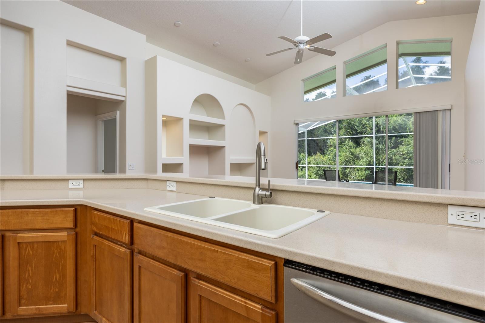 Kitchen overlooks Living Area