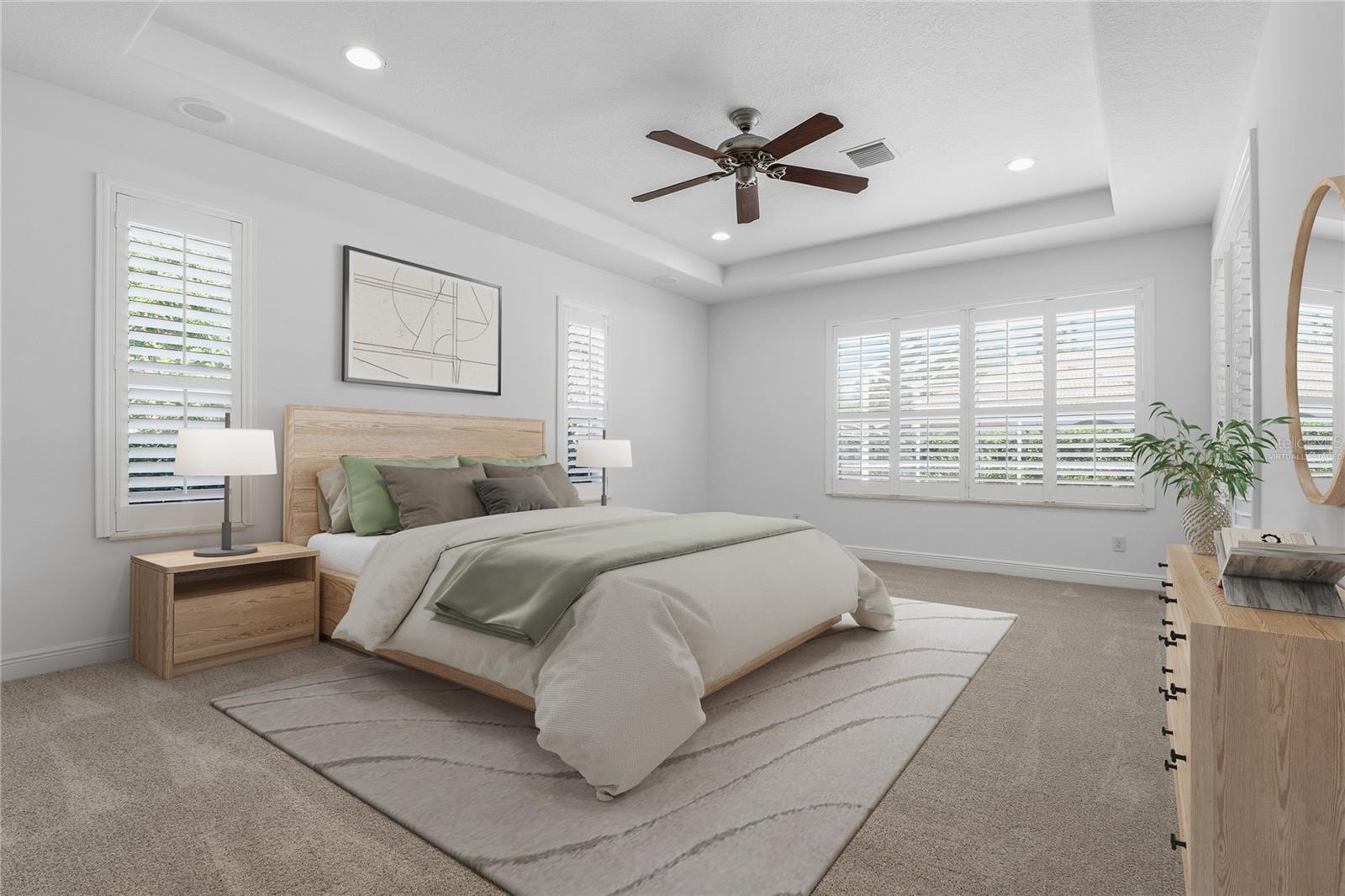 Virtually Staged Primary Bedroom