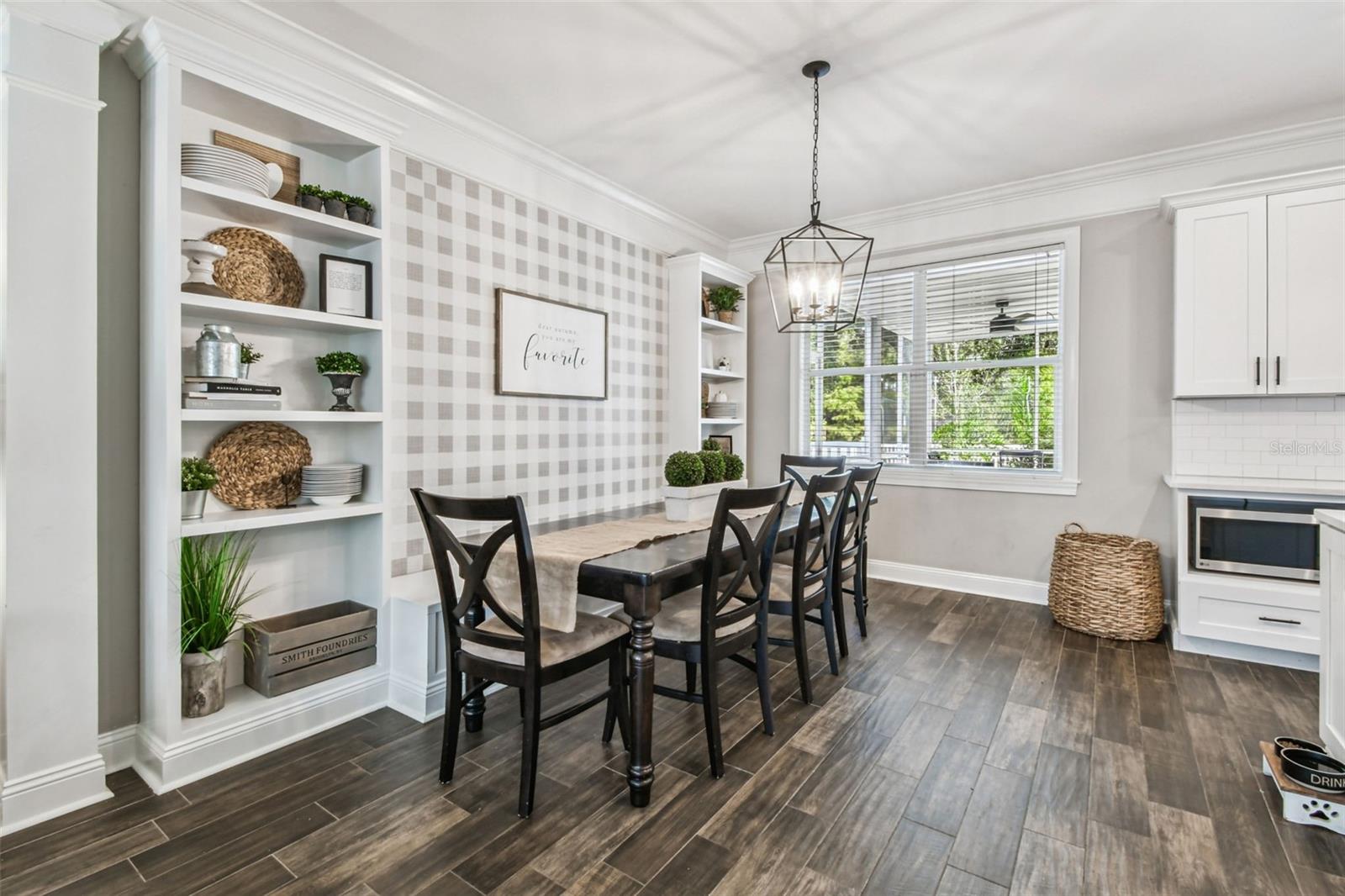 Dining Room with custom built-in