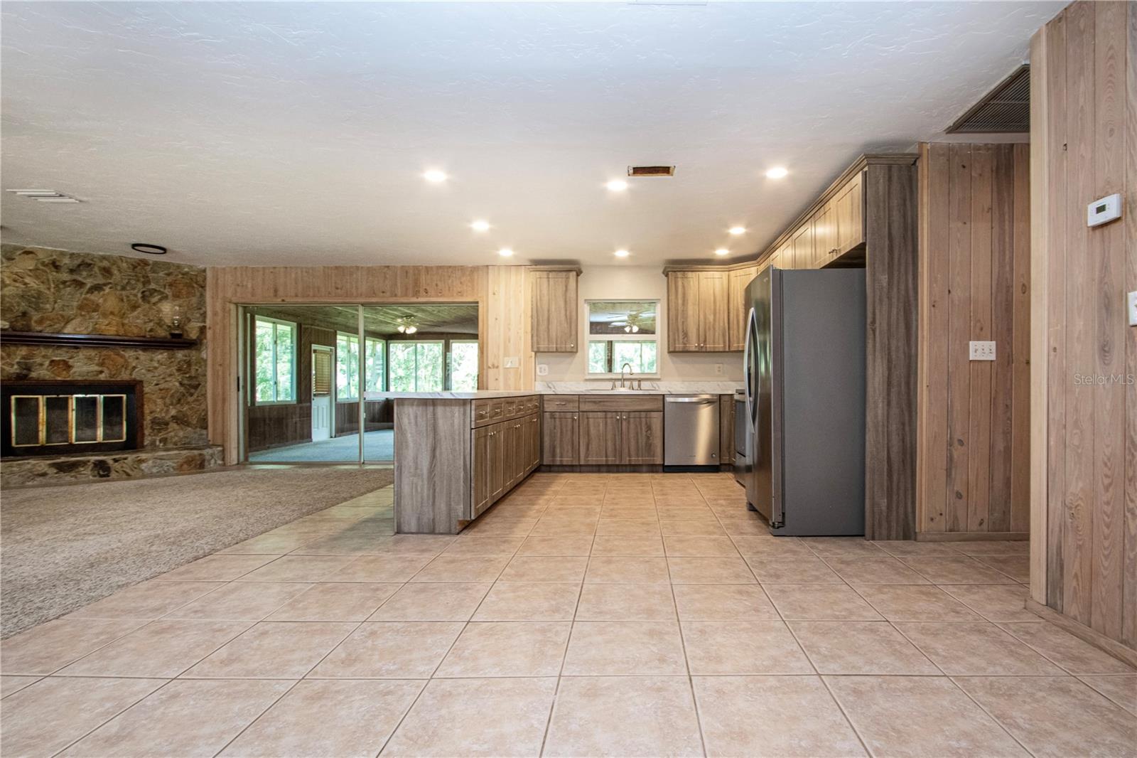 Dining froom updated kitchen and fireplace
