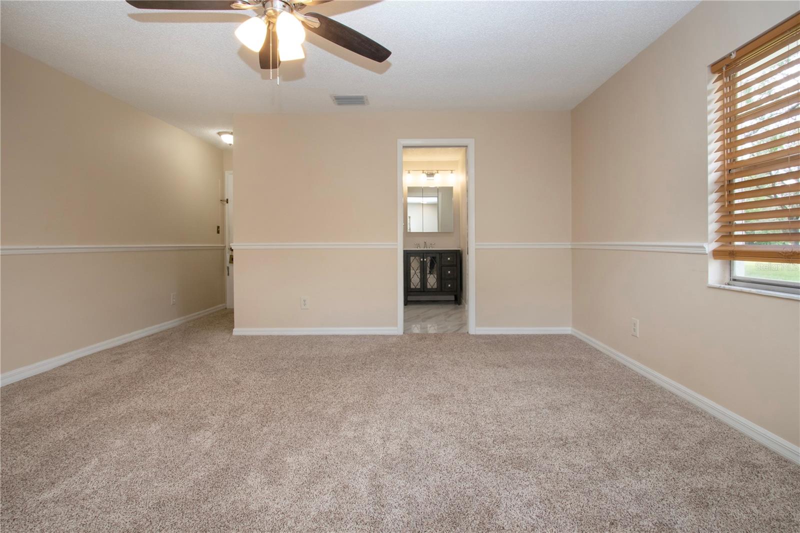 Owners bedroom with new carpet