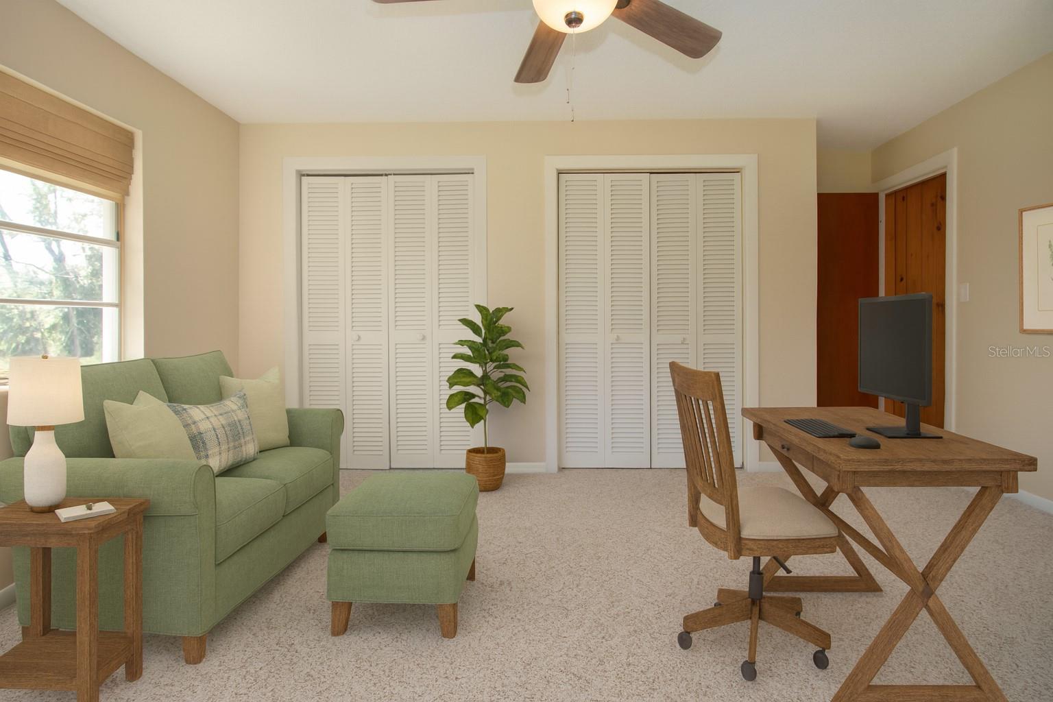Staged guest bedroom