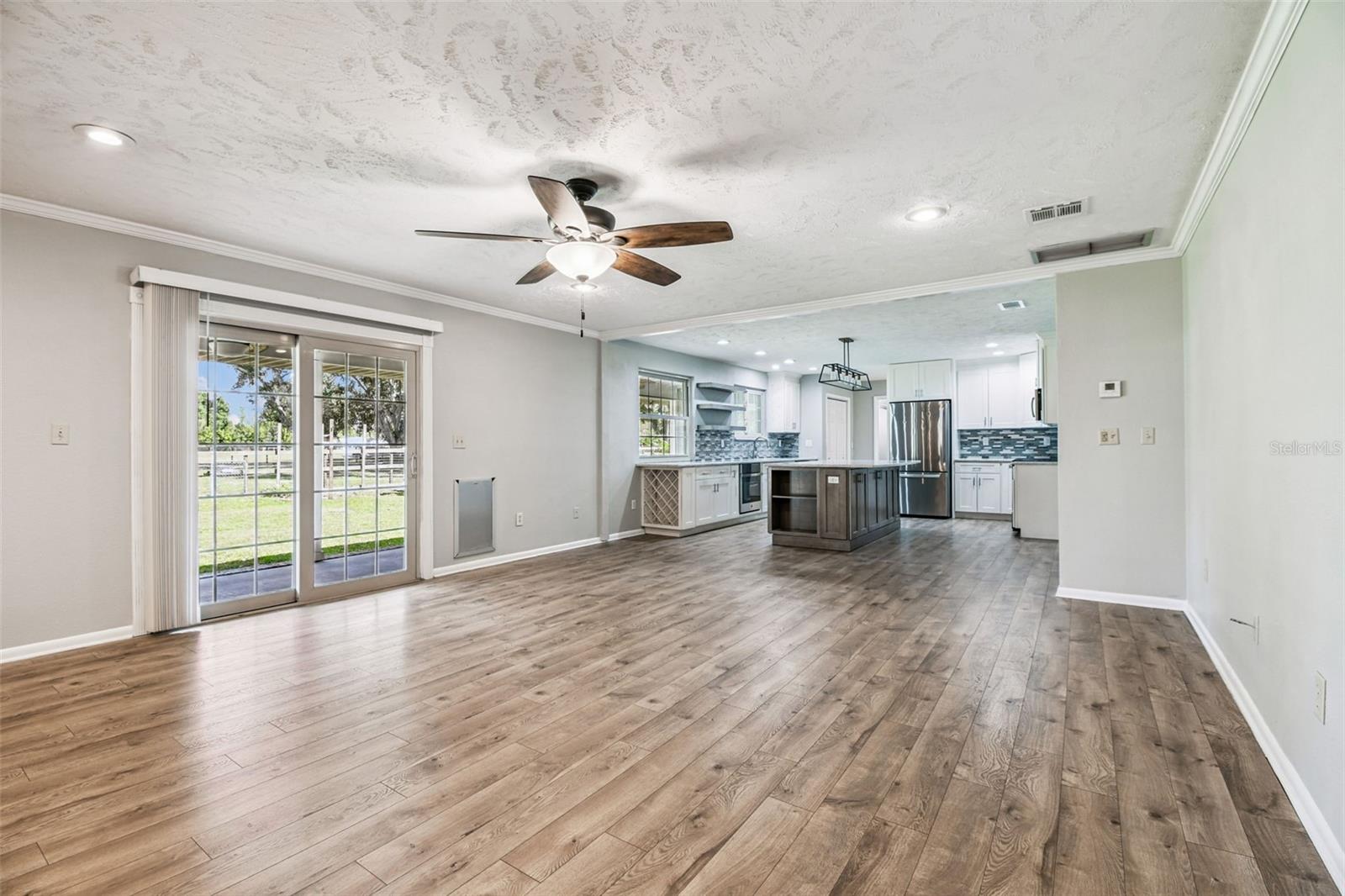 Family room looking into Kitchen