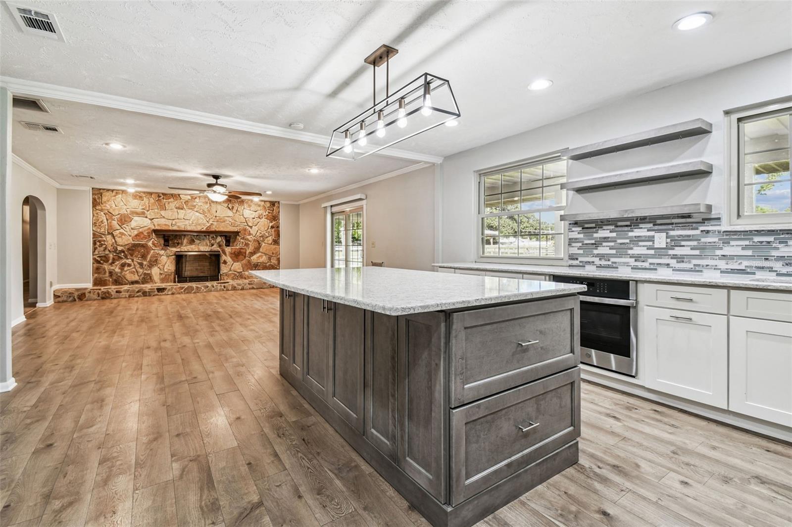 Kitchen looking into family room