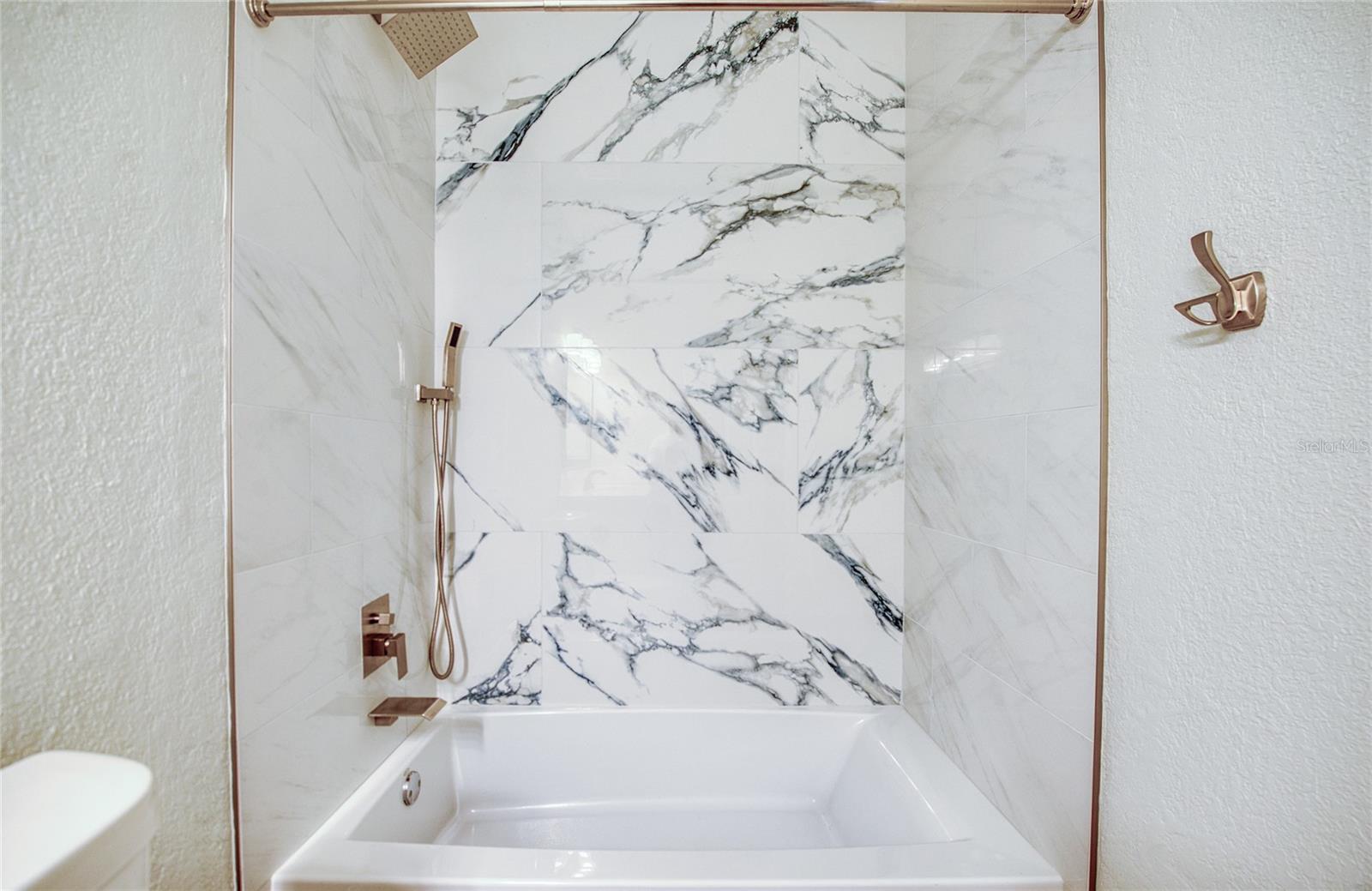Gorgeous tub with shower in second bath