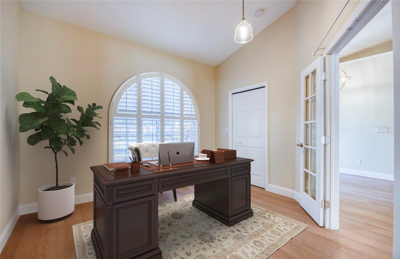 Virtually staged office or fourth bedroom