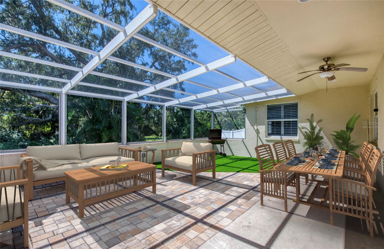 Virtually staged lanai