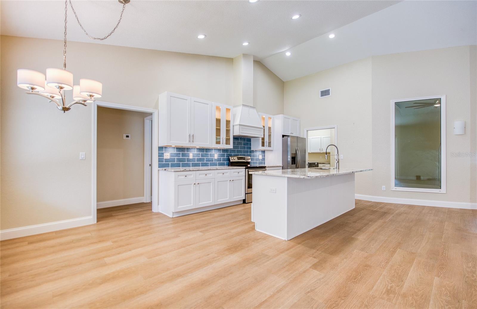 Dining room and kitchen