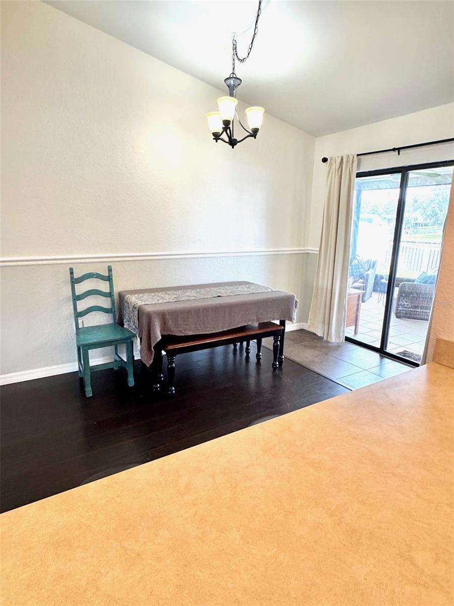 Breakfast bar from the kitchen to the dining area