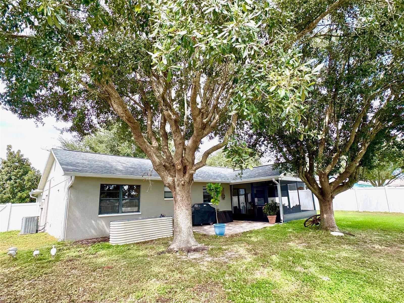Rear elevation of the home