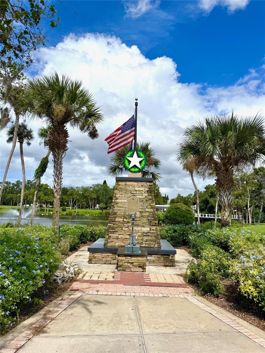 Monument at Sims Park in downtown New Port Richey