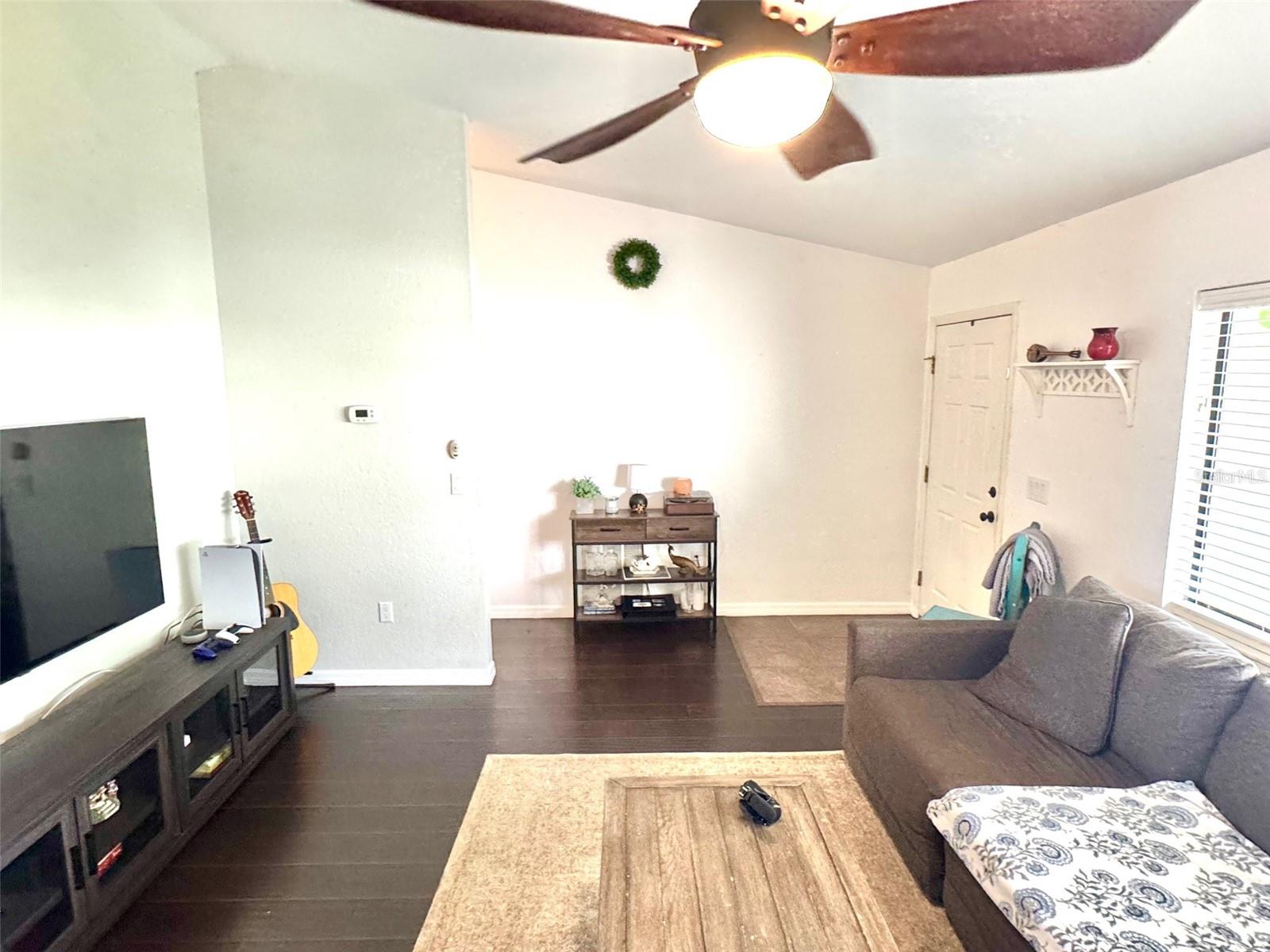 Living room.  Note the vaulted ceilings