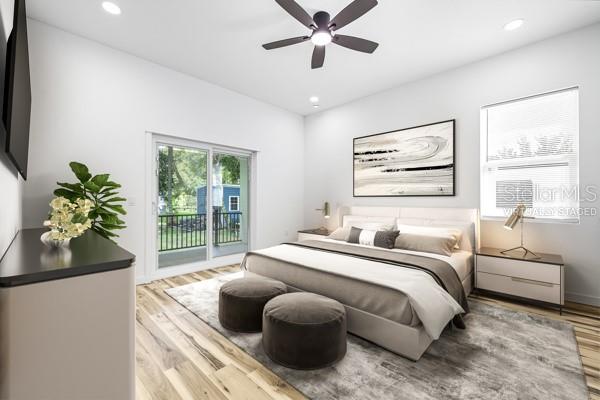 Virtually staged, master bedroom 1