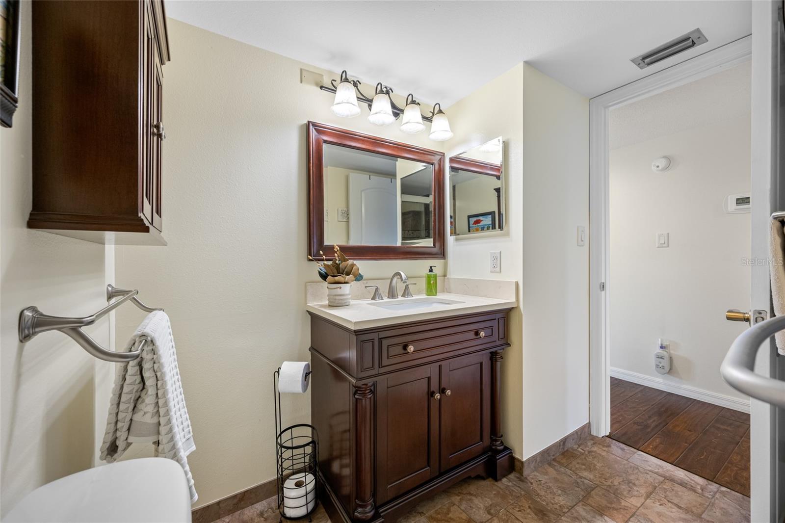 2nd Bathroom with custom vanity and granite vanity top