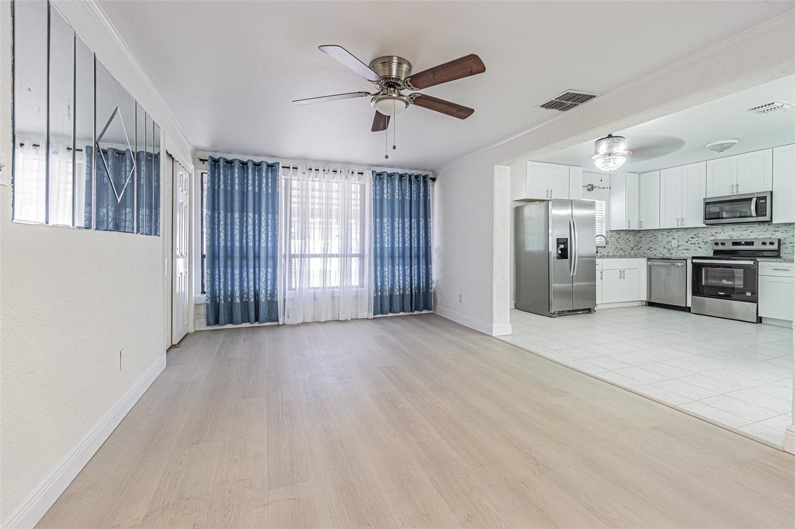 Family room with Dining room