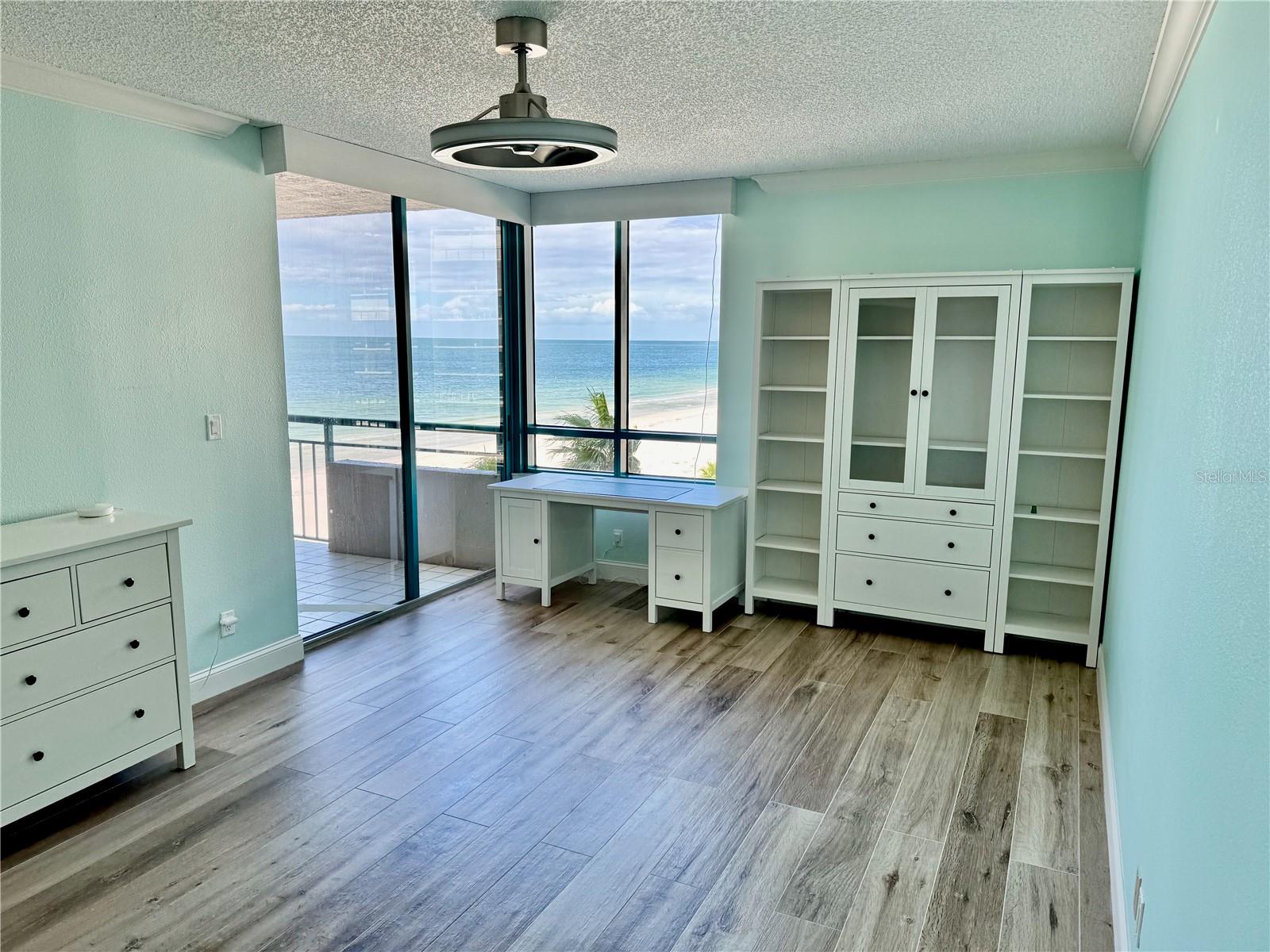 Ocean views and balcony access from the master bedroom