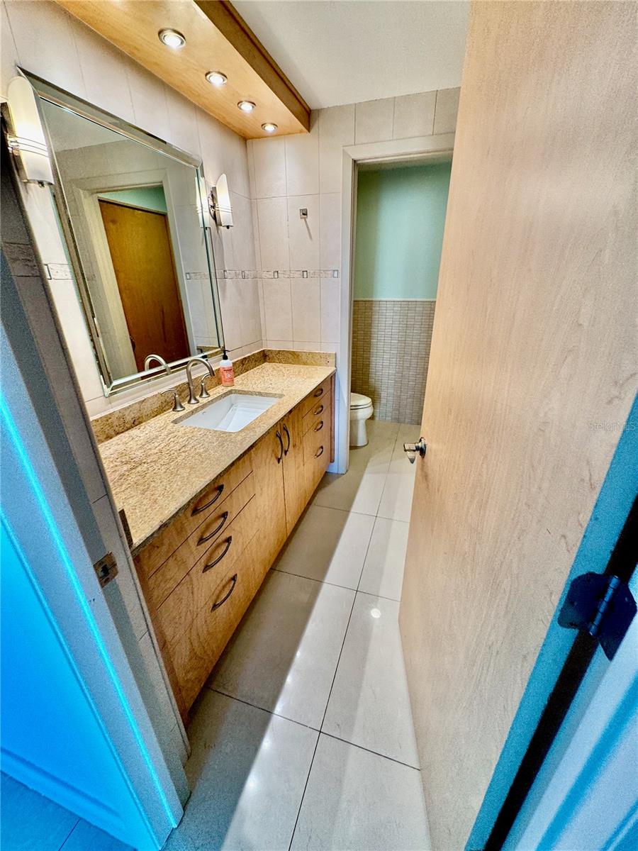 2nd Bathroom Granite Counter Sink and Epic Lightning
