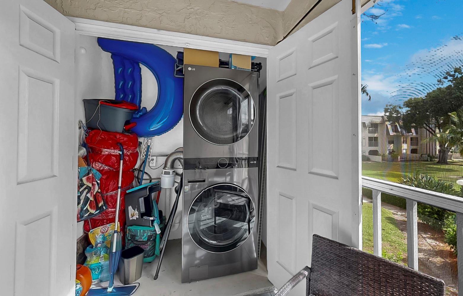 Laundry located on porch
