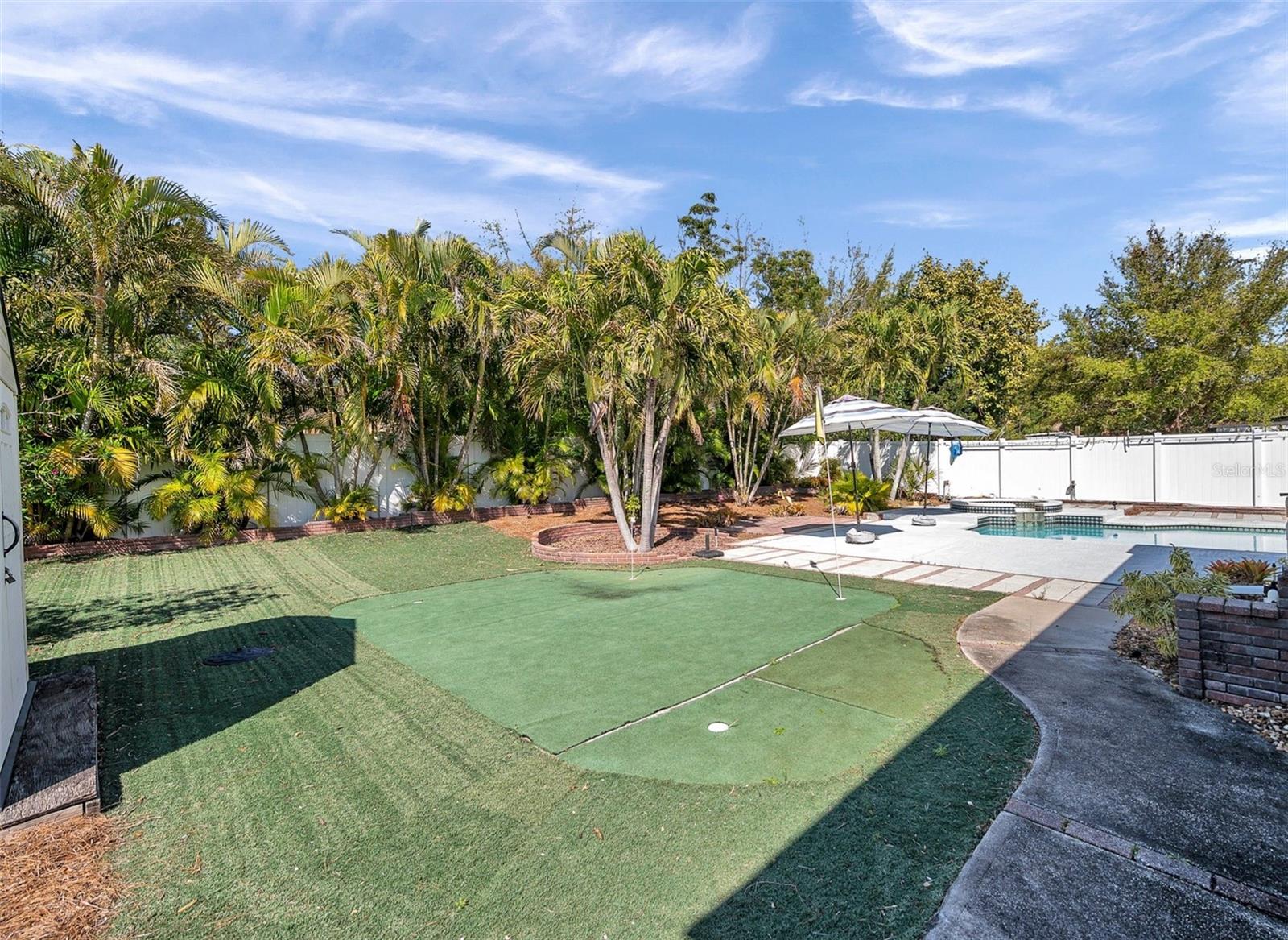 Landscaping provides a Private Backyard