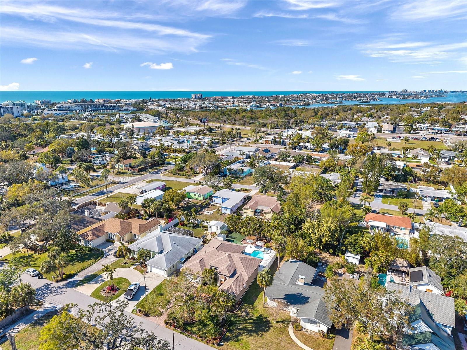 Brown Roof @ bottom center of picture... less than 1 mile to Indian Rocks Beach.