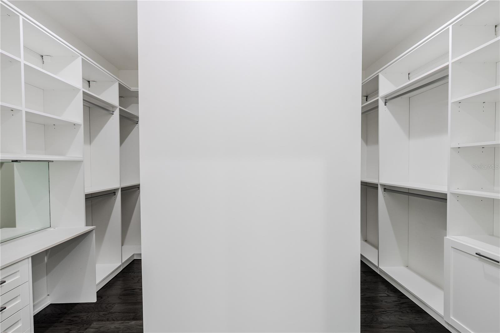 Primary closet (His and Her sections)