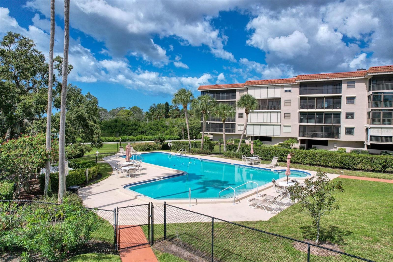 Community pool in a small condo community.