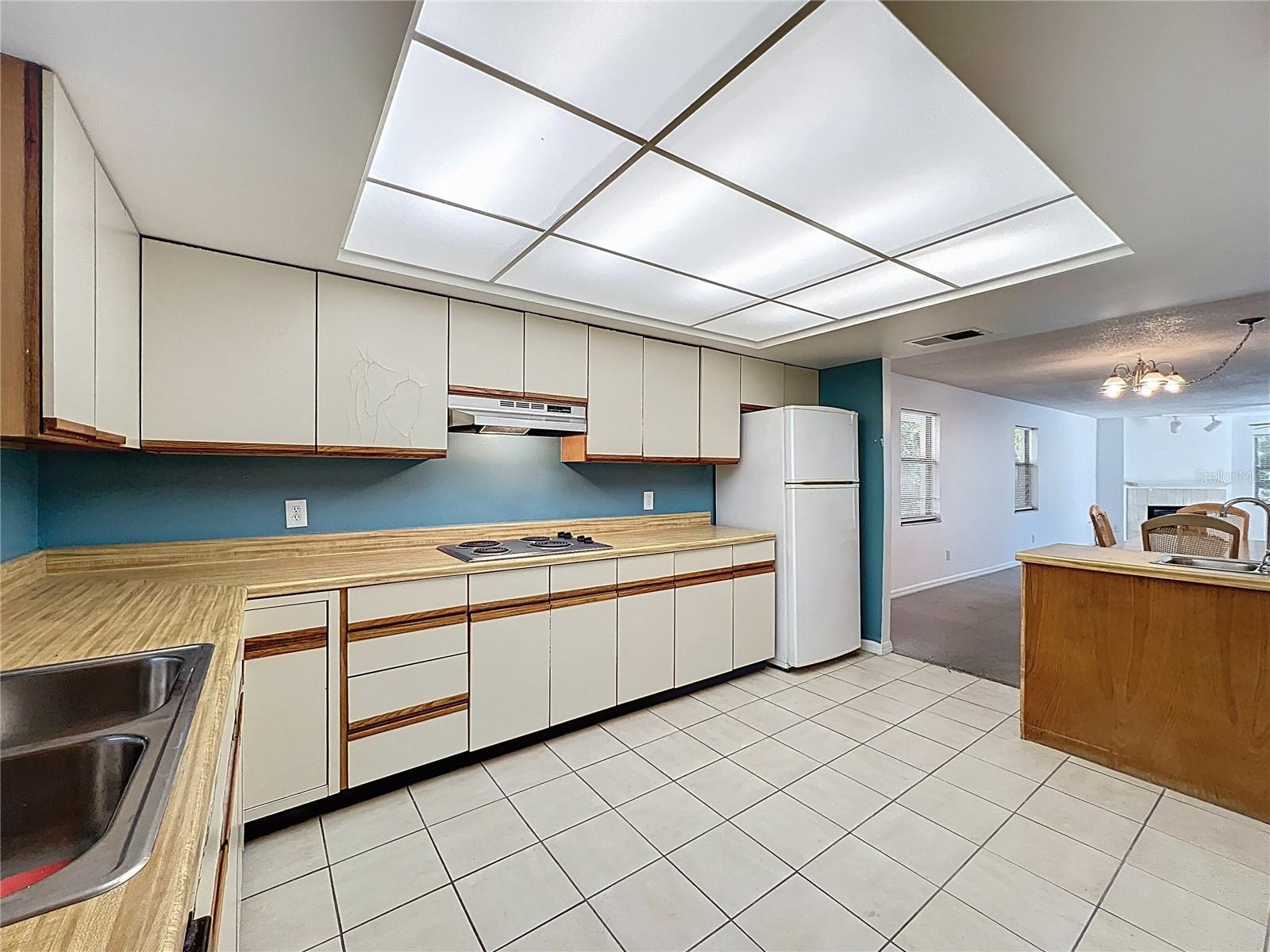 Actual kitchen - large with TWO sinks.