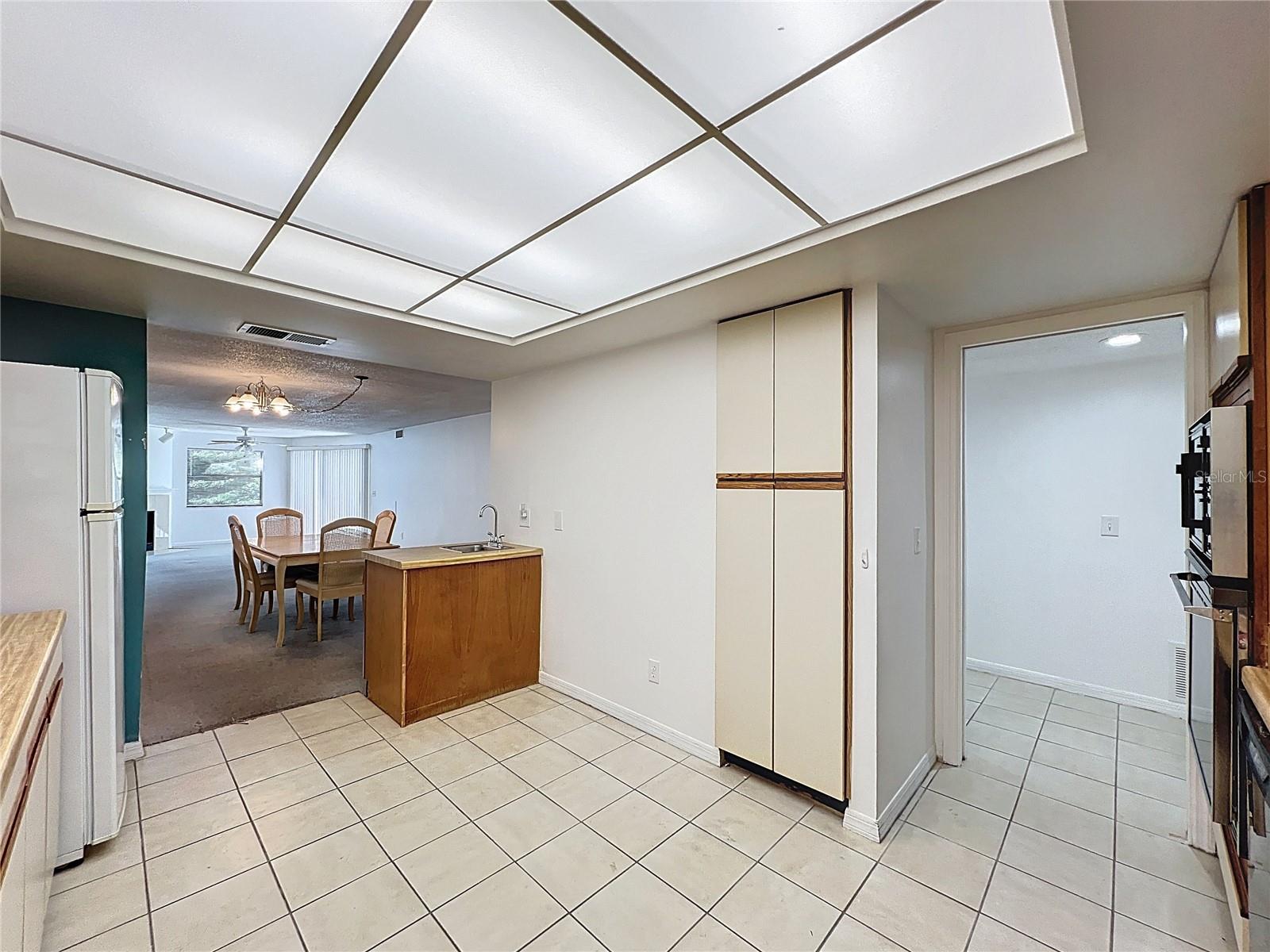 Actual kitchen - large with TWO sinks.