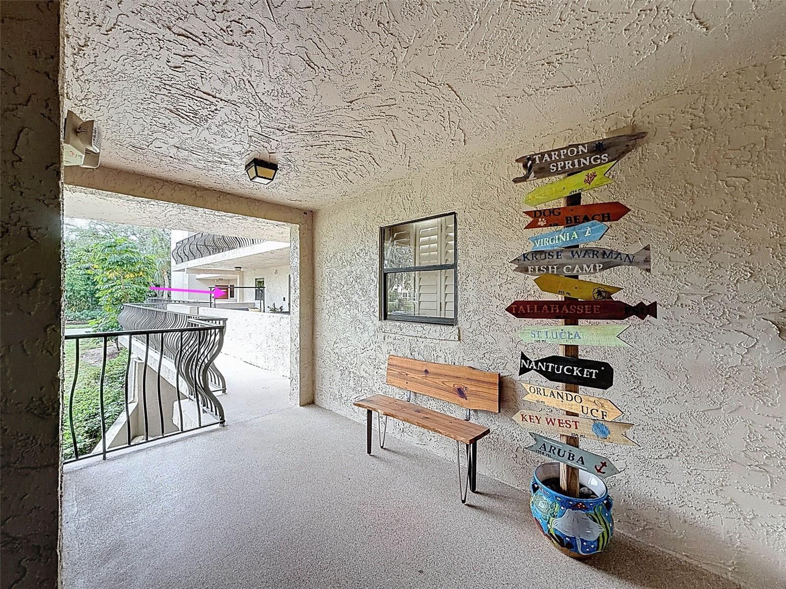 Getting off the elevator and heading to your new condo.