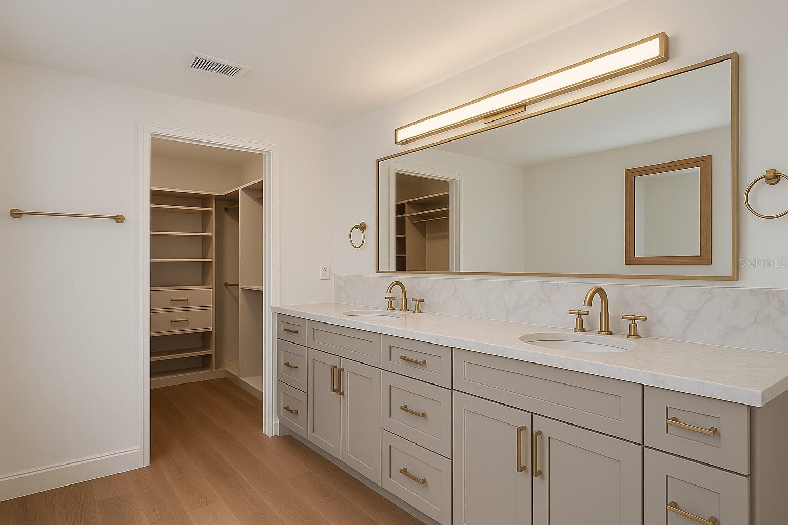Virtually remodeled master bath with WIC to give you an idea of possibilities.