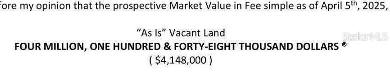 Land Appraised $4.15Million