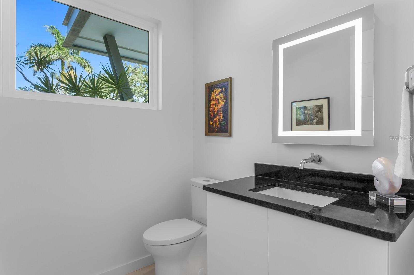 This powder bath is idea for guests.