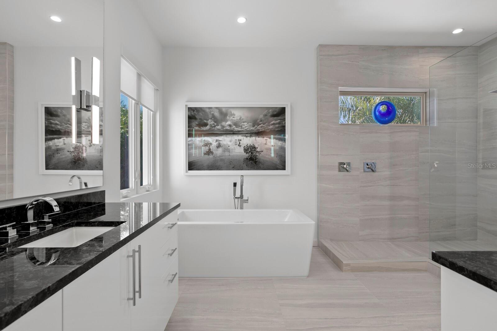 The bath is truly luxurious.