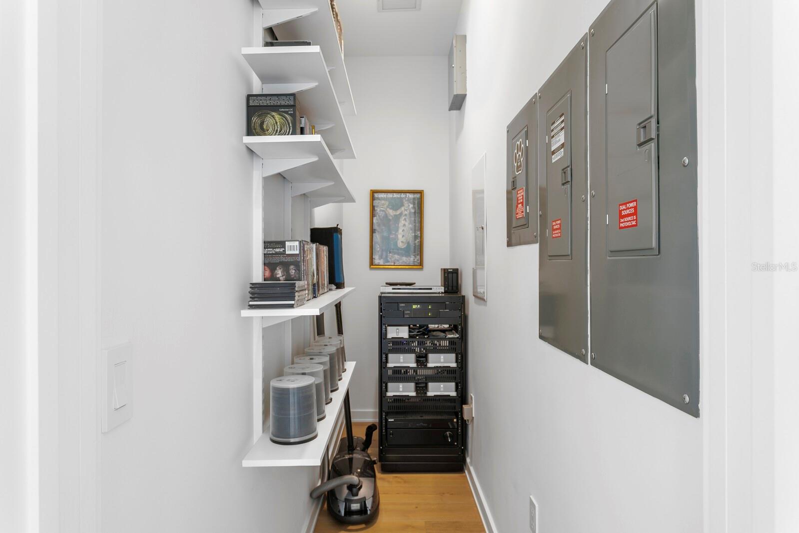There's a technology closet to manage the home's smart assets.