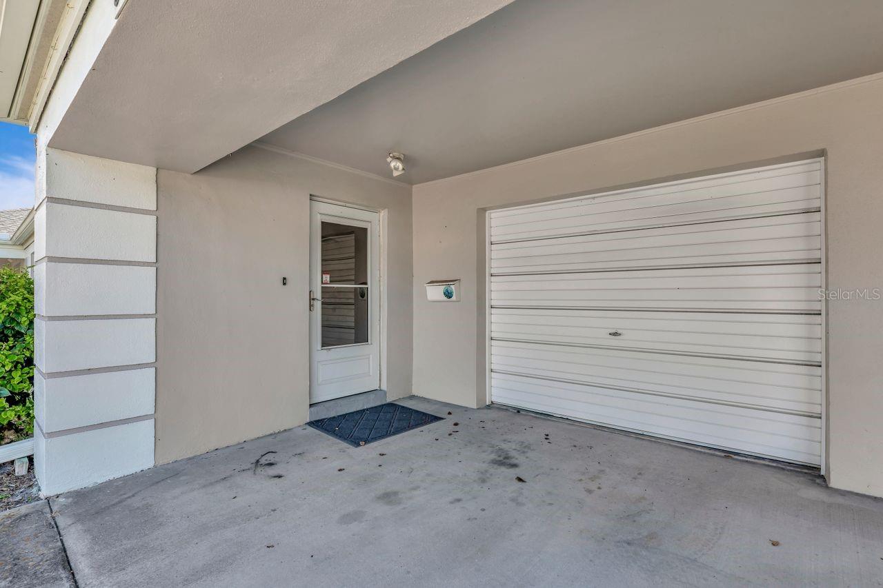 Covered parking and front entrance