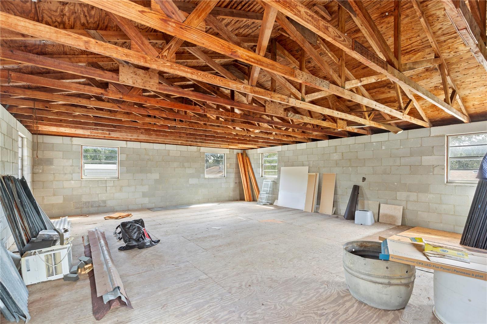 Open space above garage