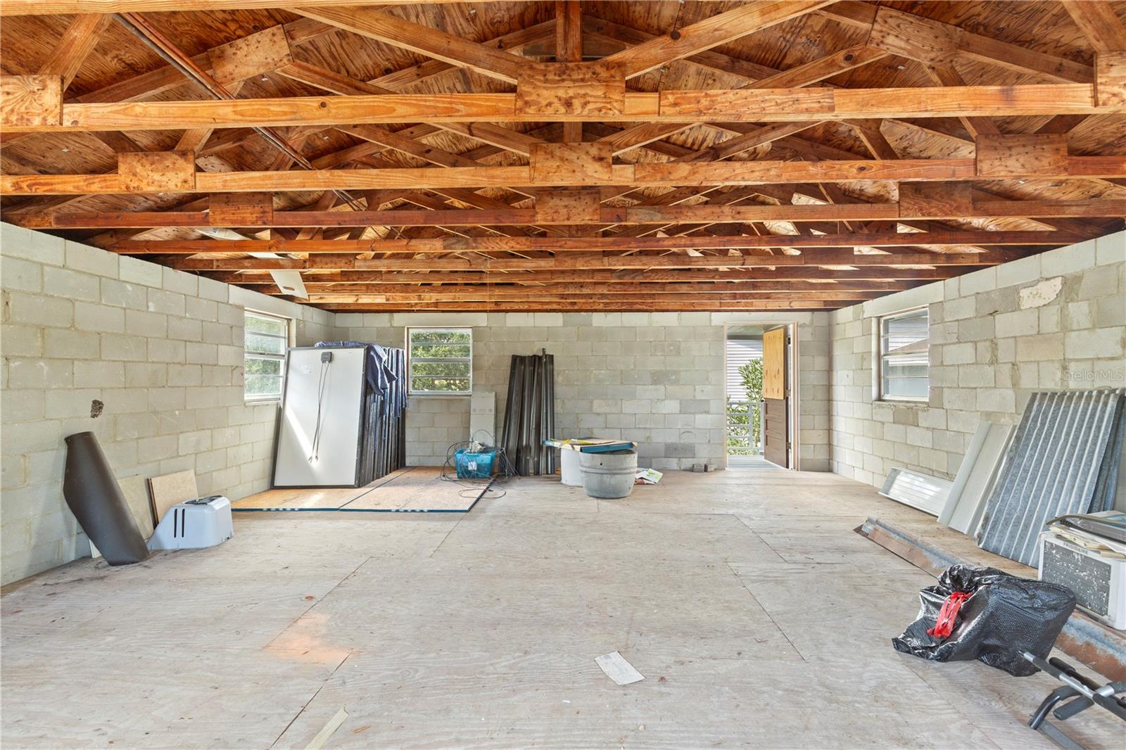 Open space above garage
