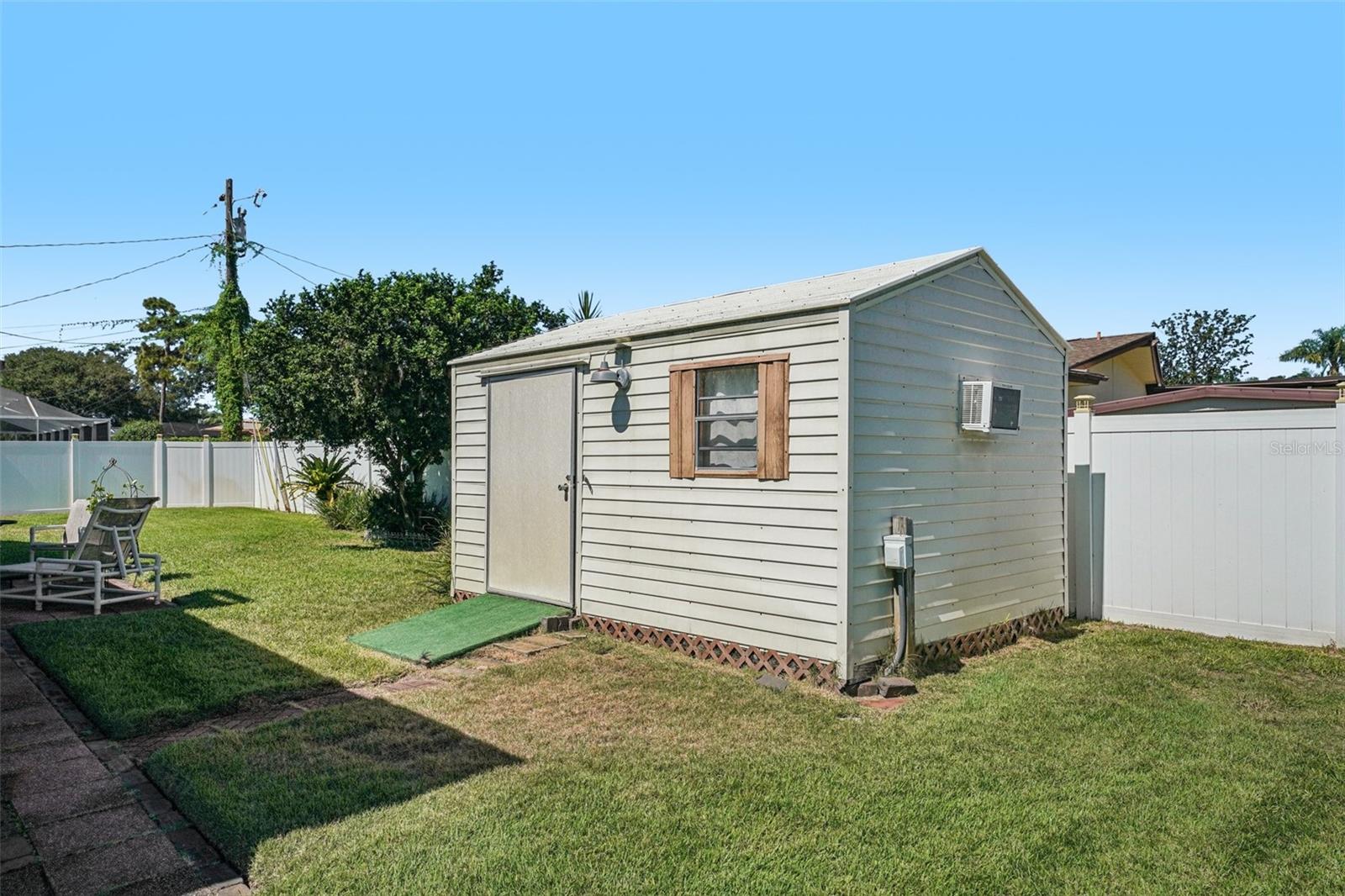 Shed in backyard