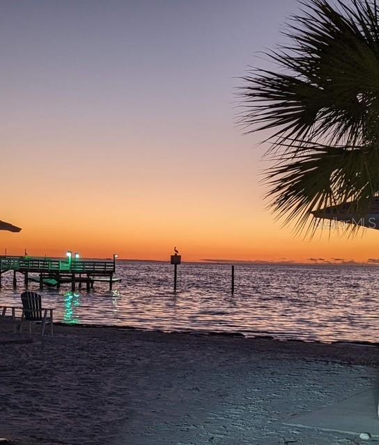 Gulf Harbors Beach Club dock at sunset