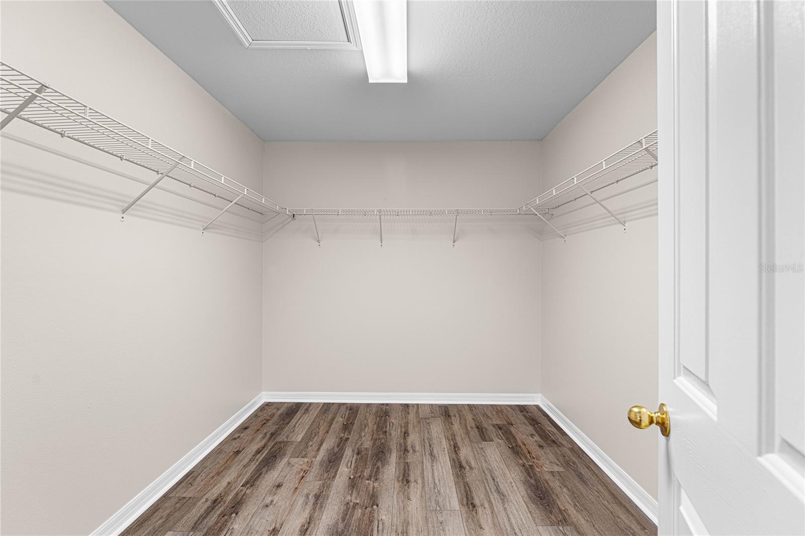 Primary bedroom, wall in closet