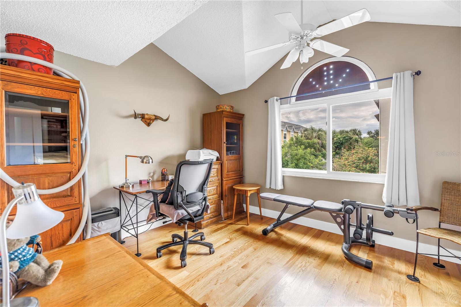 Second bedroom has high ceilings