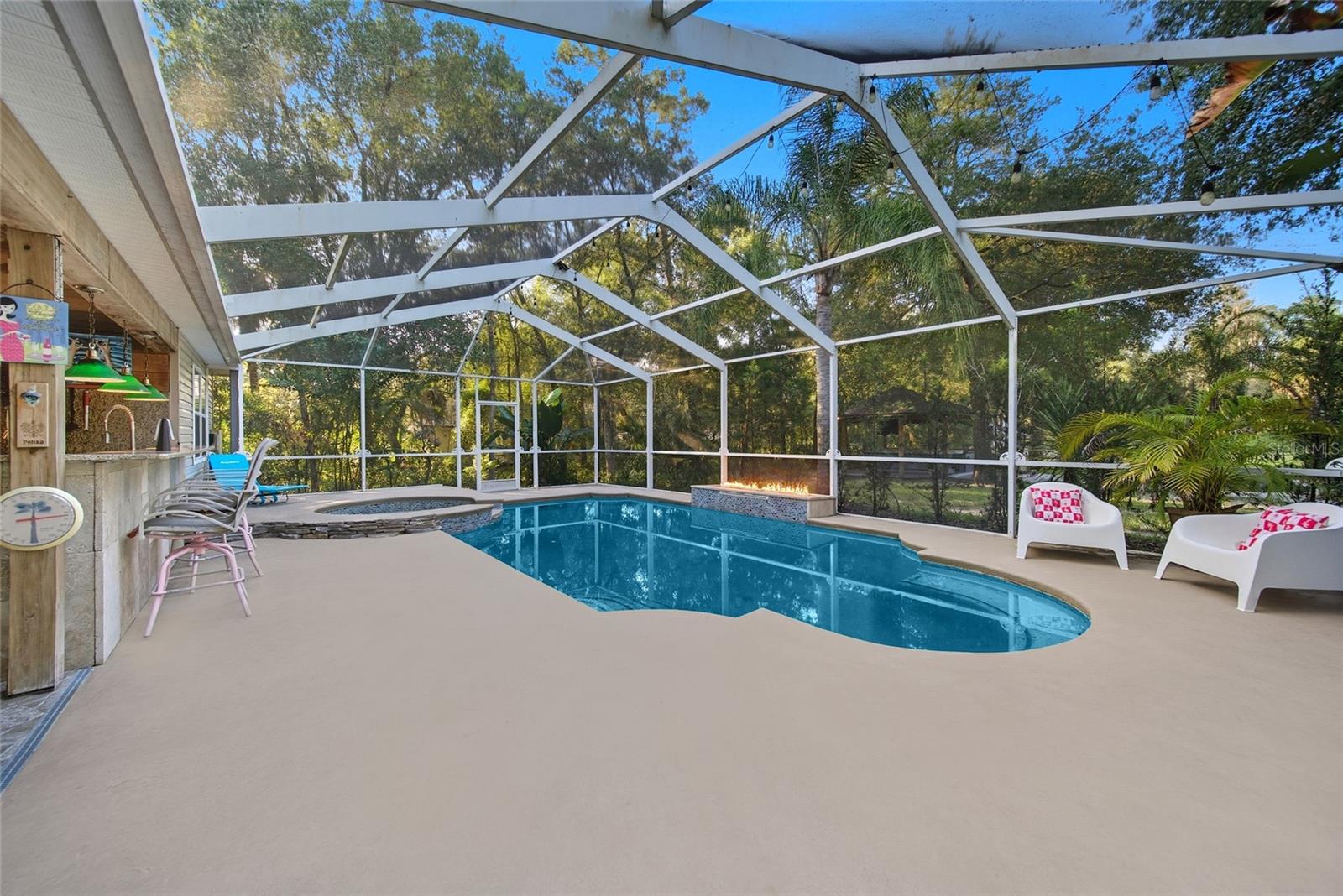 Pool entertaining area