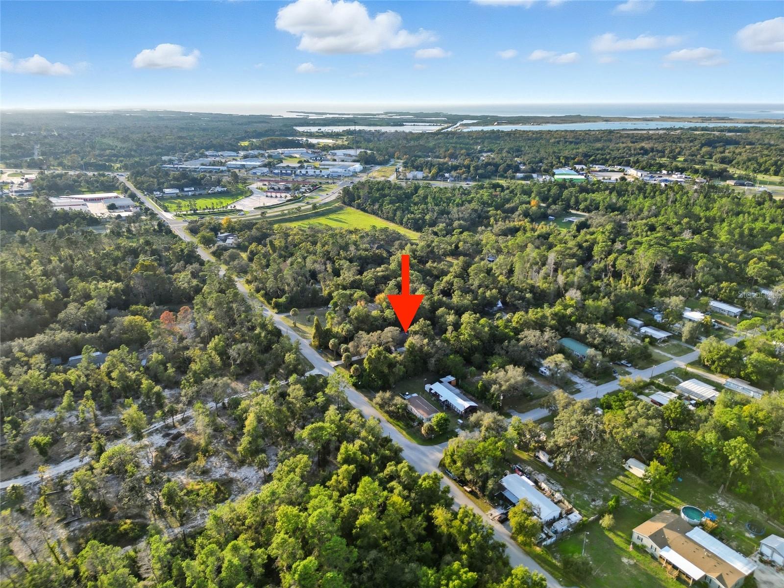 Ariel view of the property